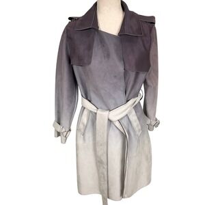 Fantazia Trench Coat Womens Small Purple Ombre Wrap Edgy Cyperpunk Streetwear